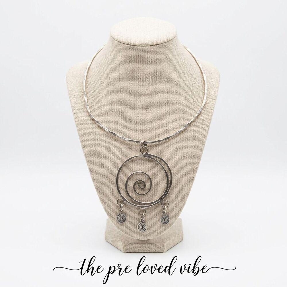 Handmade Boho Brutalist Metal Necklace
